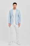 Antony Erkek Buz Mavi Polyester Kumaşlı Slim Fit İlkbahar-Yaz Spor Blazer Ceket