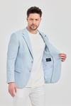 Antony Erkek Buz Mavi Polyester Kumaşlı Slim Fit İlkbahar-Yaz Spor Blazer Ceket