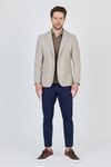 Antony Erkek Koyu Vizon-Gri Polyviskon Kumaşlı Slim Fit İlkbahar-Yaz Spor Blazer Ceket