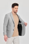 Antony Erkek Lacivert-Gri Polyester Kumaşlı Slim Fit İlkbahar-Yaz Spor Blazer Ceket