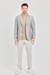 Antony Erkek Lacivert-Gri Polyester Kumaşlı Slim Fit İlkbahar-Yaz Spor Blazer Ceket