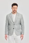 Antony Erkek Siyah-Gri Polyviskon Kumaşlı Slim Fit İlkbahar-Yaz Spor Blazer Ceket
