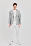 Antony Erkek Siyah-Gri Polyviskon Kumaşlı Slim Fit İlkbahar-Yaz Spor Blazer Ceket