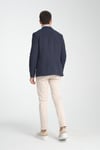 Arunte Erkek Lacivert Keten Görünümlü Ince Dört Mevsim Giyilebilir Slim Fit Blazer Ceket