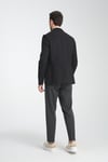 Arunte Erkek Siyah Keten Görünümlü Ince Dört Mevsim Giyilebilir Slim Fit Blazer Ceket