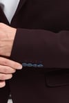 AVR Zoro Erkek Koyu Bordo Poliviskon Kumaşlı Esnek Slim Fit Spor Blazer Ceket