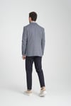 Bacco Erkek Lacivert Mono Yaka Kendinden Desenli Slim Fit Dar Kesim Blazer Ceket