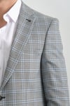 Barella Erkek Siyah Ekose Slim Fit Mono Yaka Spor Blazer Ceket