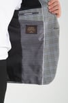 Barella Erkek Siyah Ekose Slim Fit Mono Yaka Spor Blazer Ceket
