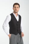 Basic Kruvaze V Yaka Slim Fit Yelek