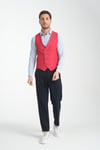 Basic Kruvaze V Yaka Slim Fit Yelek