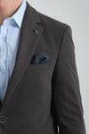 Basure Erkek Koyu Gri Kendinden Desenli Esnek Kumaş Slim Fit Dar Kesim Blazer Ceket