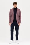 Benito Erkek Bordo Kalın Mono Yaka Slim Fit Casual Blazer Ceket