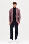 Benito Erkek Bordo Kalın Mono Yaka Slim Fit Casual Blazer Ceket