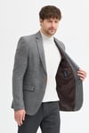 Benito Erkek Gri Kalın Mono Yaka Slim Fit Casual Blazer Ceket