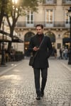 Bergamo Erkek Antrasit Regular Fit Dik Yaka Kaşe Kaban