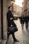 Bergamo Erkek Antrasit Regular Fit Dik Yaka Kaşe Kaban