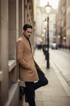 Bergamo Erkek Camel Regular Fit Dik Yaka Kaşe Kaban