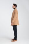 Bergamo Erkek Camel Regular Fit Dik Yaka Kaşe Kaban