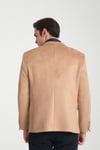 Bernando Erkek Bej Süet Yaz-Kış 4 Mevsim Slim Fit Spor Blazer Ceket