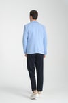 Bortolo Erkek Buz Mavi Örme Esneyen Likralı Mono Yaka Slim Fit Spor Blazer Ceket