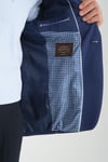 Bortolo Erkek Lacivert Örme Esneyen Likralı Mono Yaka Slim Fit Spor Blazer Ceket