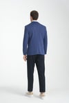 Bortolo Erkek Lacivert Örme Esneyen Likralı Mono Yaka Slim Fit Spor Blazer Ceket