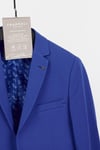 Bortolo Erkek Mavi Örme Esneyen Likralı Mono Yaka Slim Fit Spor Blazer Ceket