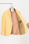Bortolo Erkek Sarı Örme Esneyen Likralı Mono Yaka Slim Fit Spor Blazer Ceket