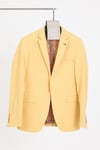 Bortolo Erkek Sarı Örme Esneyen Likralı Mono Yaka Slim Fit Spor Blazer Ceket