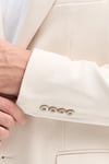 Brando Erkek Ekru Kendinden Desenli Slim Fit Pamuklu Likralı Esneyen Kumaşlı Blazer Ceket