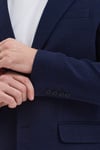 Celux Erkek İndigo Poliviskon Kumaşlı Slim Fit Kendinden Mendilli Mono Yaka Spor Blazer Ceket