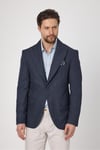 Classo Erkek Açık Lacivert Slim Fit Sivri Yaka Kendinden Desenli Blazer Ceket