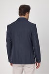 Classo Erkek Açık Lacivert Slim Fit Sivri Yaka Kendinden Desenli Blazer Ceket