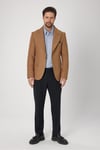 Classo Erkek Camel Slim Fit Sivri Yaka Kendinden Desenli Blazer Ceket