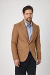 Classo Erkek Camel Slim Fit Sivri Yaka Kendinden Desenli Blazer Ceket