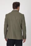 Classo Erkek Haki Slim Fit Sivri Yaka Kendinden Desenli Blazer Ceket