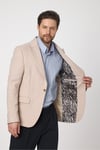 Classo Erkek Krem Slim Fit Sivri Yaka Kendinden Desenli Blazer Ceket