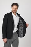 Classo Erkek Siyah Slim Fit Sivri Yaka Kendinden Desenli Blazer Ceket