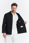 Davix  Erkek Siyah İlkbahar Over Jacket İnce Ceket %100 Linen Keten Yeni Sezon