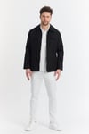 Davix  Erkek Siyah İlkbahar Over Jacket İnce Ceket %100 Linen Keten Yeni Sezon