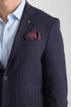 Diegos Erkek Lacivert Ekose Slim Fit Mono Yaka Spor Blazer