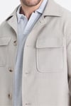 Dolex Erkek Bej Diağonel Likralı Kumaşlı Overshirt Spor Ceket