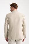 Dolex Erkek Bej Polyviskon Kumaşlı 4-Mevsim Slim Fit Mono Yaka Spor Blazer Ceket