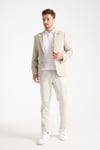 Dolex Erkek Bej Polyviskon Kumaşlı 4-Mevsim Slim Fit Mono Yaka Spor Blazer Ceket