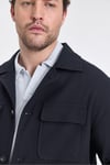 Dolex Erkek Lacivert Diağonel Likralı Kumaşlı Overshirt Spor Ceket