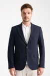 Dolex Erkek Lacivert Polyviskon Kumaşlı 4-Mevsim Slim Fit Mono Yaka Spor Blazer Ceket