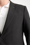 Dolex Erkek Siyah Polyviskon Kumaşlı 4-Mevsim Slim Fit Mono Yaka Spor Blazer Ceket