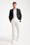 Dolex Erkek Siyah Polyviskon Kumaşlı 4-Mevsim Slim Fit Mono Yaka Spor Blazer Ceket