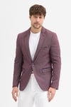 Domingos Erkek Bordo Pamuklu Dirsekli Slim Fit Spor Blazer Ceket